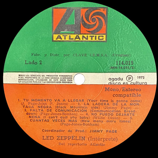 LP <br>Led Zeppelin <br>Uruguay (114.015) - Image 4
