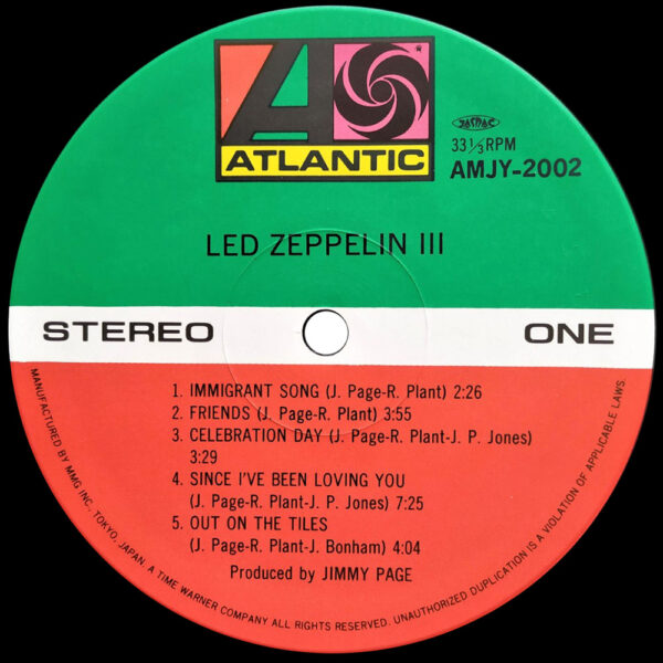 LP <br>Led Zeppelin III <br>Japan (AMJY-2002) - Image 3