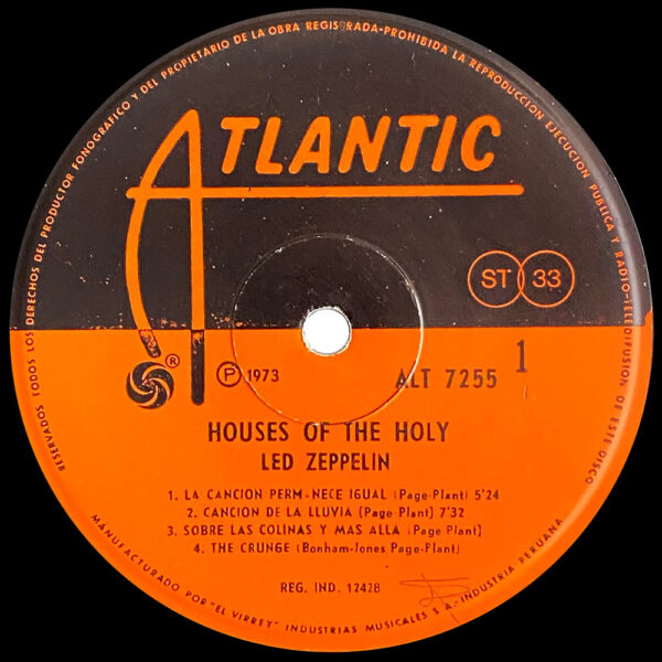 LP <br>Houses of the Holy <br>Peru (ALT 7255) - Image 3
