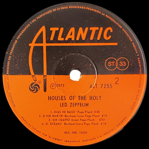 LP <br>Houses of the Holy <br>Peru (ALT 7255) - Image 4