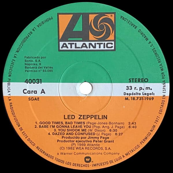 LP <br>Led Zeppelin <br>Spain (40031) - Image 3