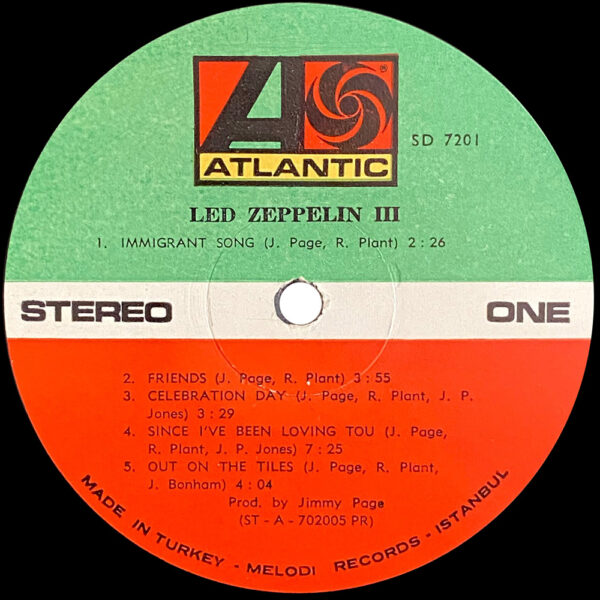 LP <br>Led Zeppelin III <br>Turkey (SD 7201) - Image 4