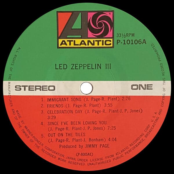 LP <br>Led Zeppelin III <br>Japan (P-10106A) #1 - Image 4