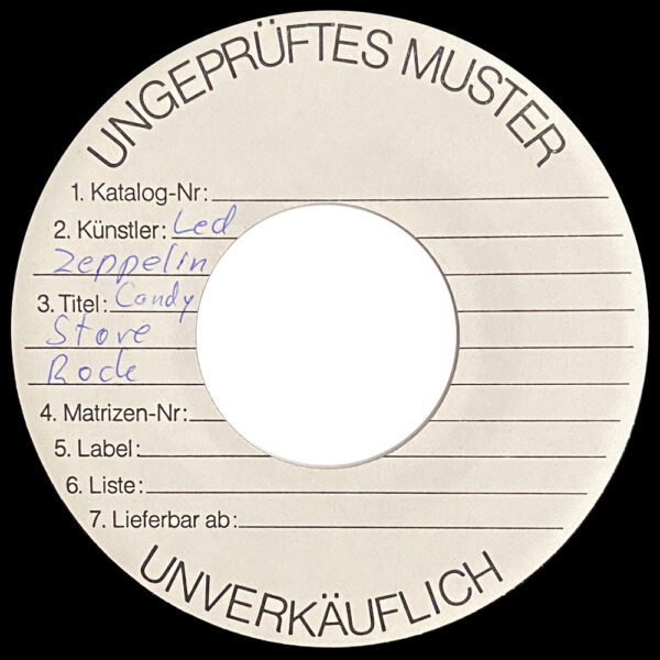 Single <br>Germany (SSK 19407) <br>Candy Store Rock / Royal Orleans (Test Pressing #2) - Image 3