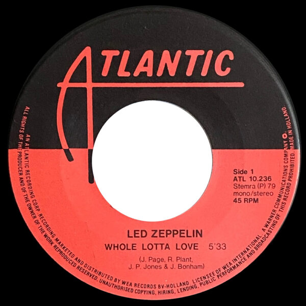 Single <br>Holland (ATL 10.236) <br>Whole Lotta Love / Immigrant Song (#1) - Image 3
