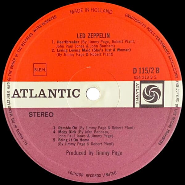 LP <br>Led Zeppelin II <br>Holland (D 115/2) - Image 3
