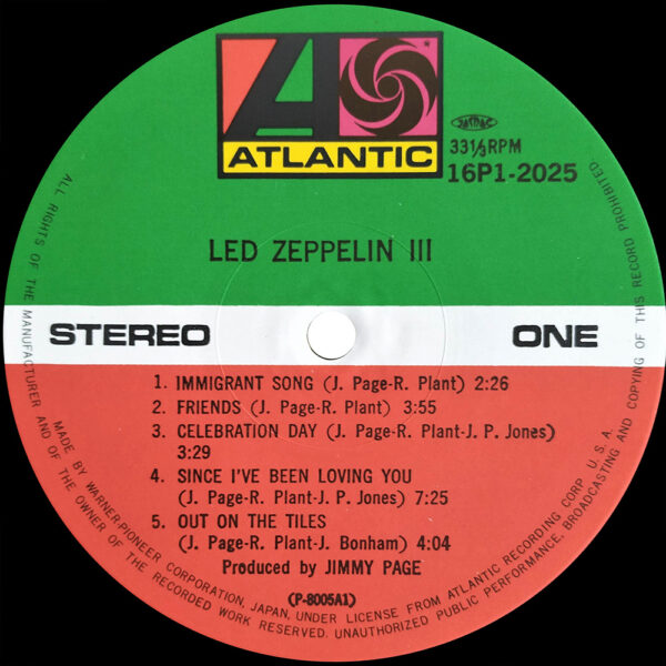 LP <br>Led Zeppelin III <br>Japan (16P1-2025) - Image 3