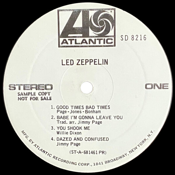 LP <br>Led Zeppelin <br>USA (SD 8216) Promo - Image 3