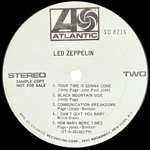 LP <br>Led Zeppelin <br>USA (SD 8216) Promo - Image 4