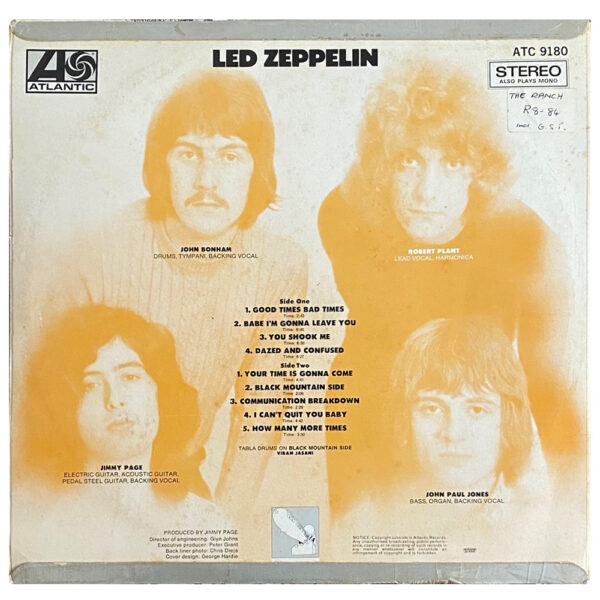 LP <br>Led Zeppelin <br>South Africa (ATC 9180) #3 - Image 2