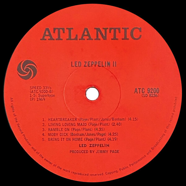 LP <br>Led Zeppelin II <br>South Africa (ATC 9200) #1 - Image 5