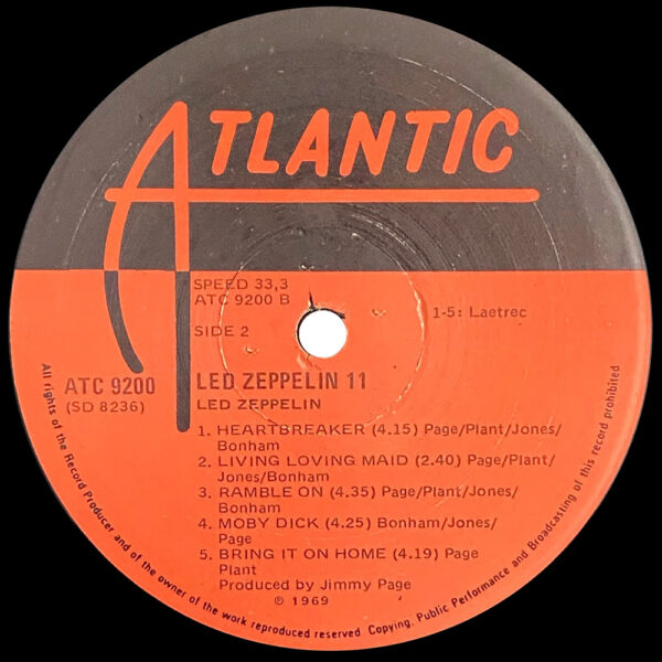 LP <br>Led Zeppelin II <br>South Africa (ATC 9200) #2 - Image 2