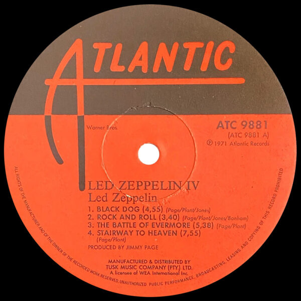 LP <br>Led Zeppelin IV <br>South Africa (ATC 9881) - Image 3