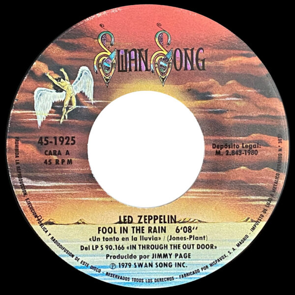 Single <br>Spain (SS45-1925) <br>Fool In The Rain / Hot Dog (#2) - Image 3