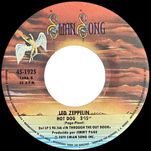 Single <br>Spain (SS45-1925) <br>Fool In The Rain / Hot Dog (#2) - Image 4