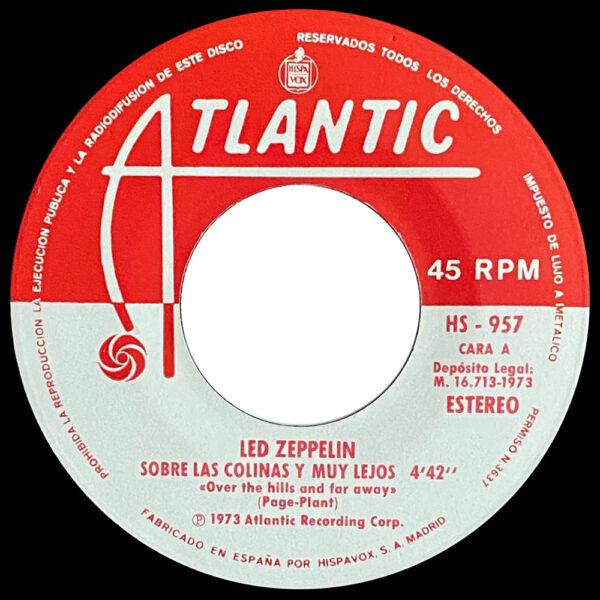 Single <br>Spain (HS-957) <br>Over The Hills and Far Away / Dancing Days (#3) - Image 3