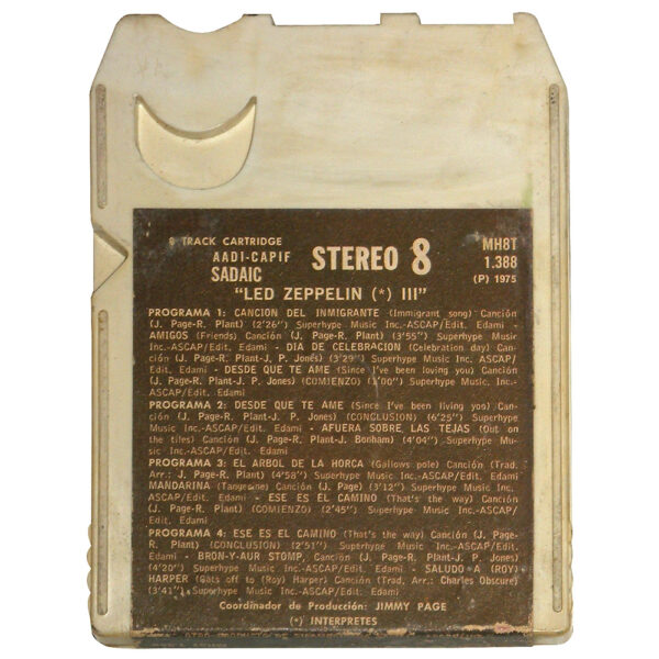8-Track <br>Led Zeppelin III <br>Argentina (MHBT 1.388) - Image 3