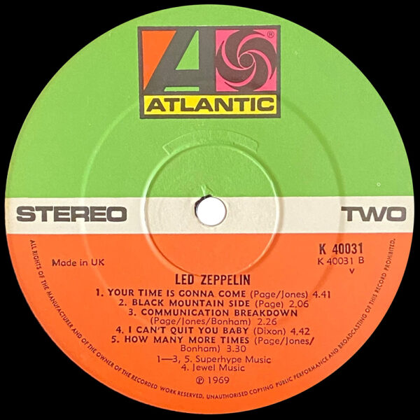 LP <br>Led Zeppelin <br>UK (K 40031)  #9 v2 - Image 5