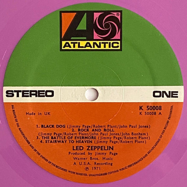 LP <br>Led Zeppelin IV <br>UK, Colored Vinyl (K50008) #2 - Image 3