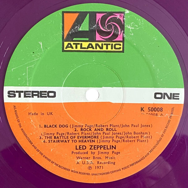 LP <br>Led Zeppelin IV <br>UK, Colored Vinyl (K50008) #3 - Image 3