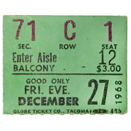 Concert Ticket <br>1968.12.27 <br>Seattle, WA