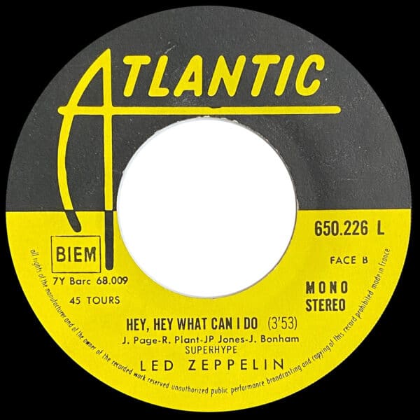 Single <br>France (650226L) <br>Immigrant Song / Hey, Hey What Can I Do (#3) - Image 4