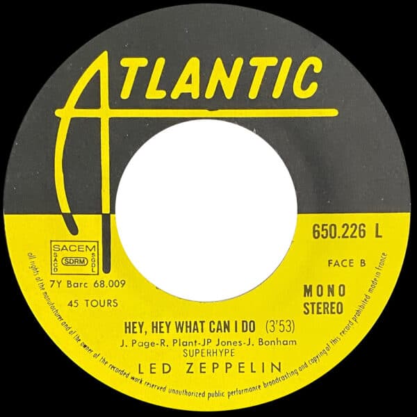 Single <br>France (650226L) <br>Immigrant Song / Hey, Hey What Can I Do (#4) - Image 4