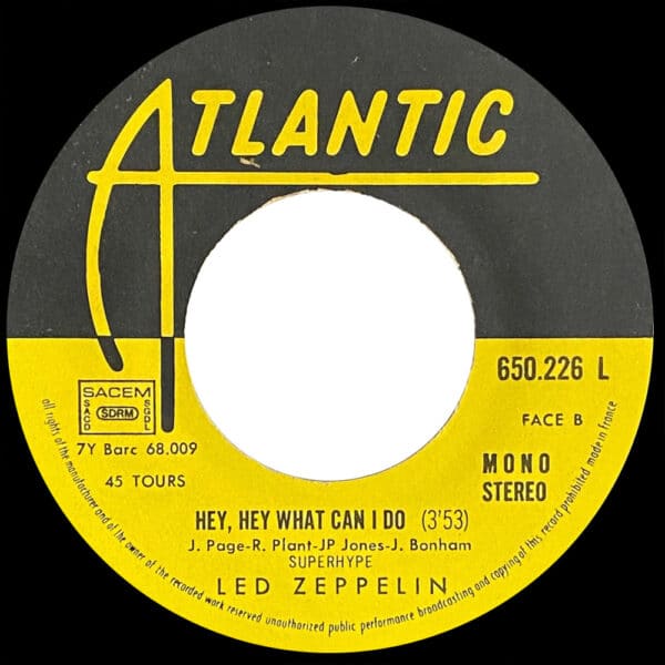 Single <br>France (650226L) <br>Immigrant Song / Hey, Hey What Can I Do (#6) - Image 4