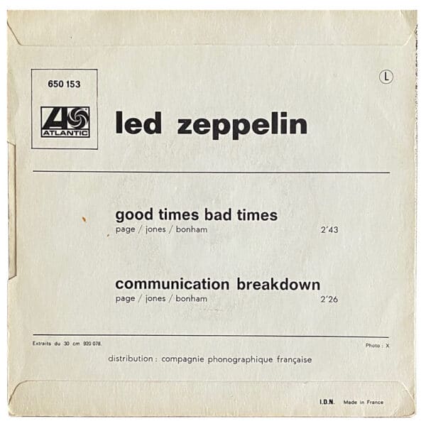 Single <br>France (650153) <br>Good Times Bad Times / Communication Breakdown (#4) - Image 2