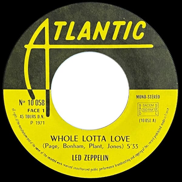 Single <br>France (10 058) <br>Whole Lotta Love / Living Loving Maid (#2) - Image 3