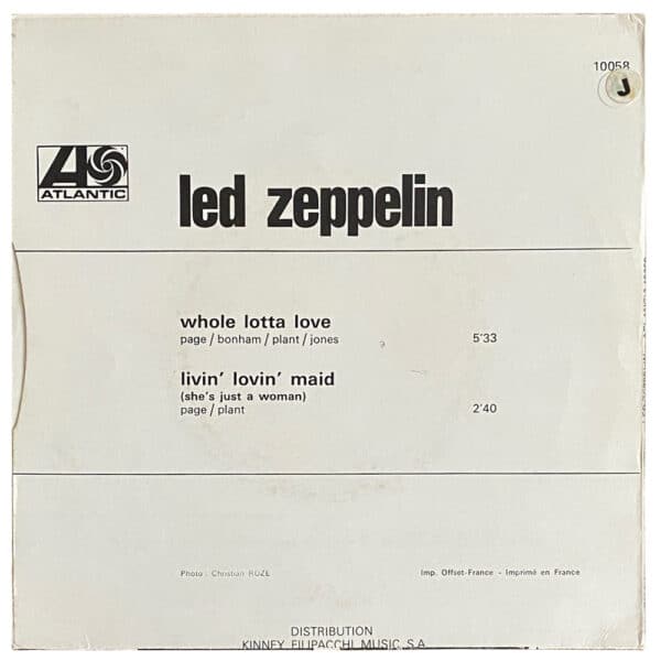 Single <br>France (10 058) <br>Whole Lotta Love / Living Loving Maid (#4) - Image 2