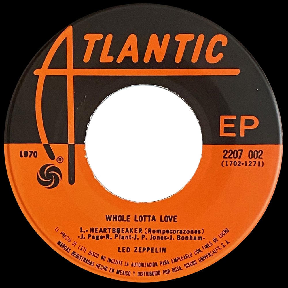 Single <br>Mexico (2207 002) <br>Whole Lotta Love / Living Loving Maid / Heartbreaker (#3) - Image 3