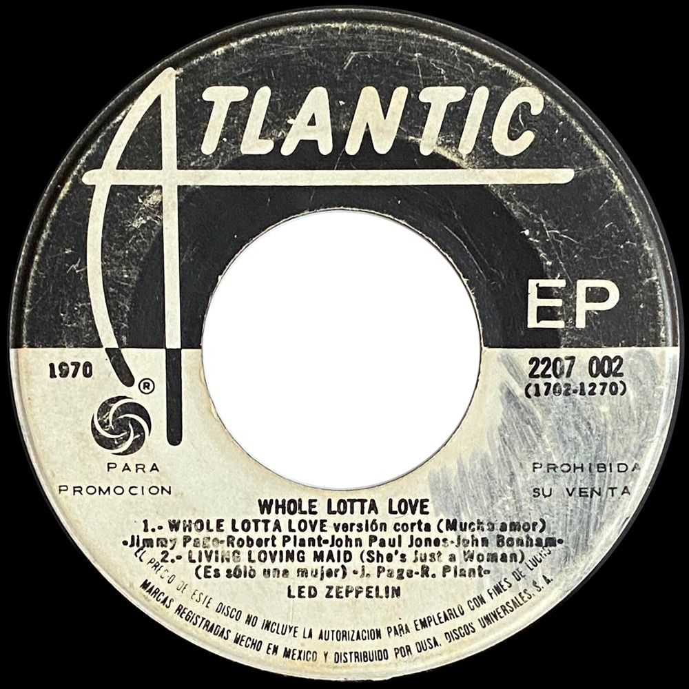 Single <br>Mexico (2207 002) <br>Whole Lotta Love / Living Loving Maid / Heartbreaker (Promo #1) - Image 4