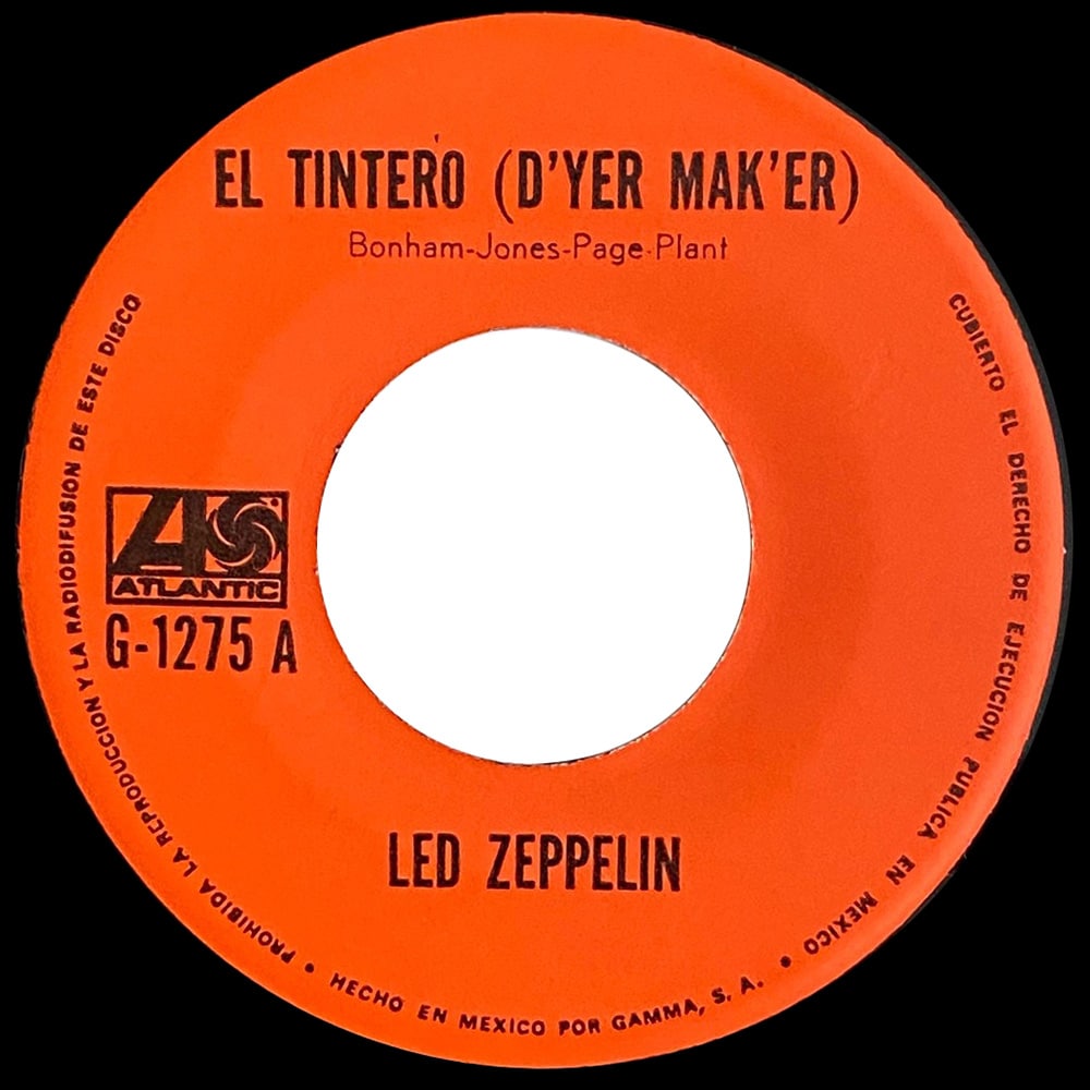 Single <br>Mexico (G-1275) <br>D'yer Maker / The Crunge (Promo)