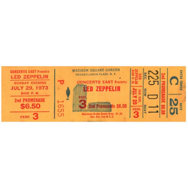 Concert Ticket <br>1973.07.29 <br>New York, NY - Image 2