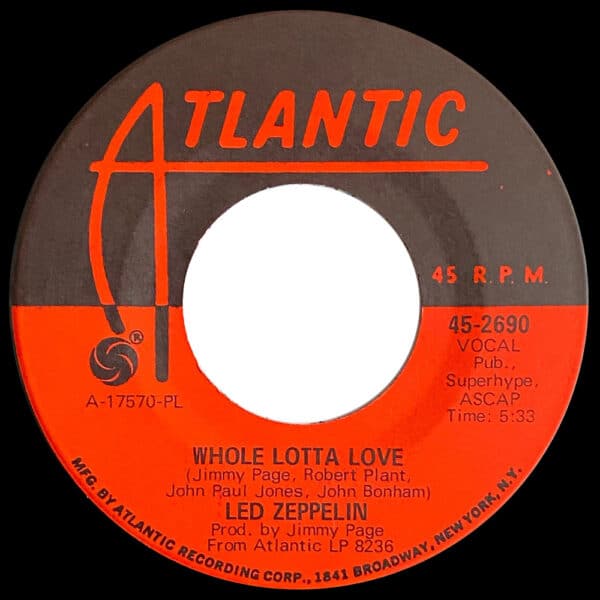 Single <br>USA (45-2690) <br>Whole Lotta Love / Living Loving Maid (#08) - Image 2