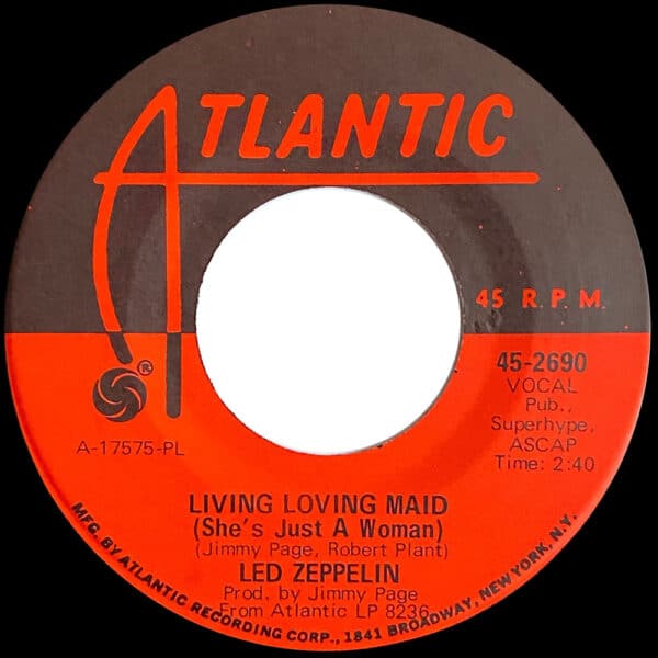 Single <br>USA (45-2690) <br>Whole Lotta Love / Living Loving Maid (#08) - Image 3