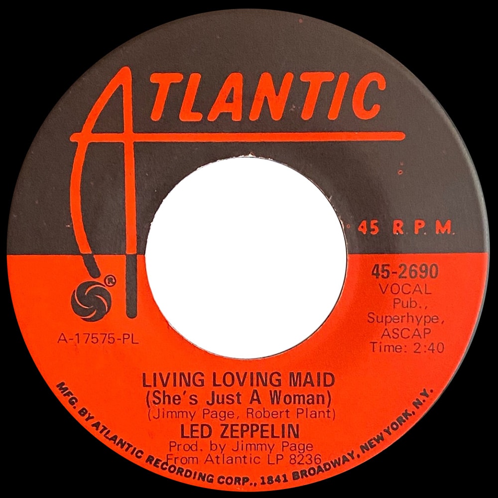 Single <br>USA (45-2690) <br>Whole Lotta Love / Living Loving Maid (#09) - Image 2