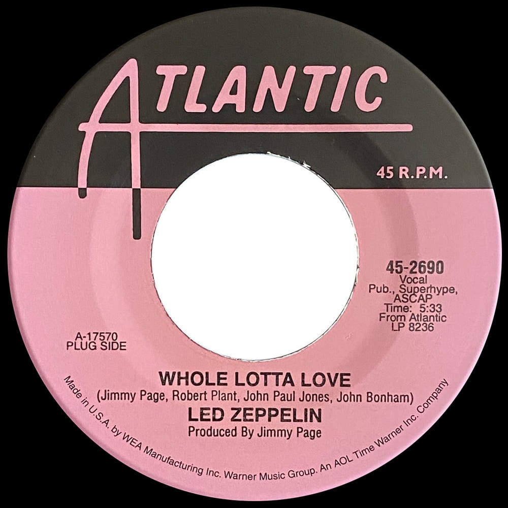 Single <br>USA (45-2690) <br>Whole Lotta Love / Living Loving Maid (Promo #3) - Image 2