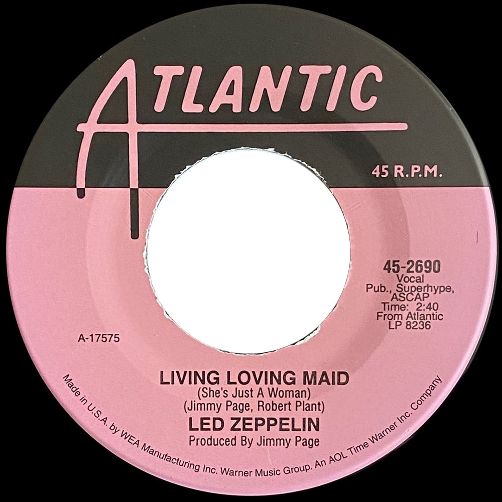 Single <br>USA (45-2690) <br>Whole Lotta Love / Living Loving Maid (Promo #3) - Image 3