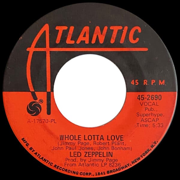 Single <br>USA (45-2690) <br>Whole Lotta Love / Living Loving Maid (#10) - Image 2
