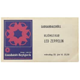 Concert Ticket <br>1970.06.22 <br> Reykjavik, IS