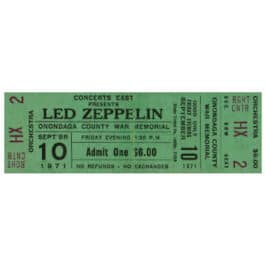 Concert Ticket <br>1971.09.10 <br>Syracuse, NY