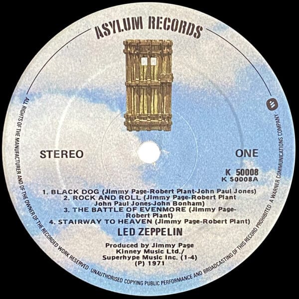 LP <br>Led Zeppelin IV <br>Ireland, Mispressing (K 50008) - Image 3
