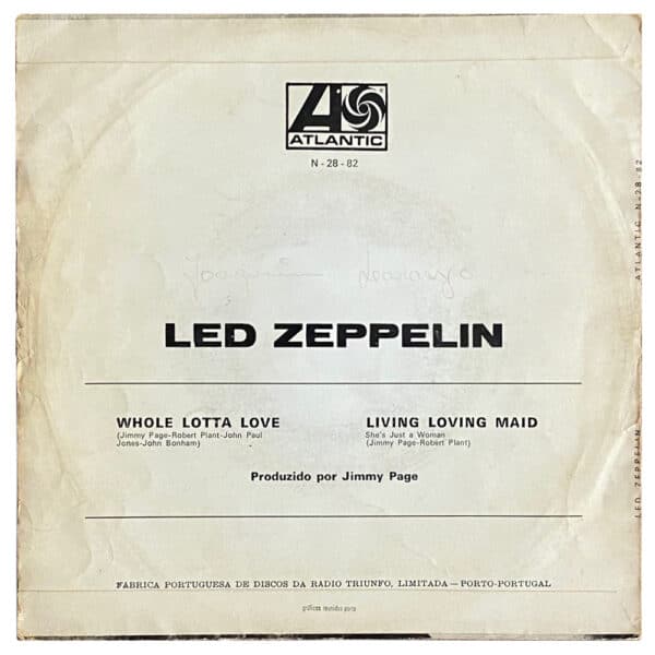 Single <br>Portugal (N-28-82) <br>Whole Lotta Love / Living Loving Maid (#3) - Image 2