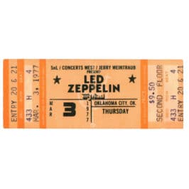 Concert Ticket <br>1977.04.03 <br>Oklahoma City, OK
