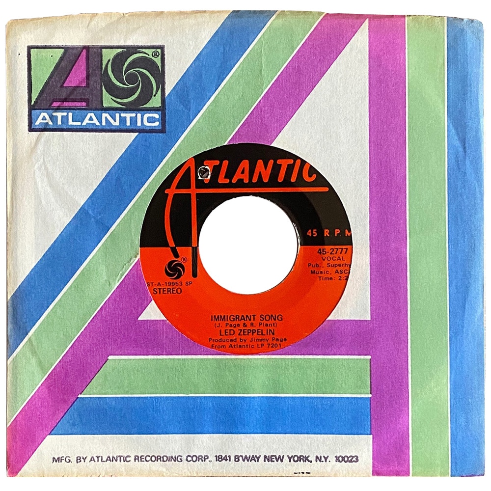 Single <br>USA (45-2777) <br>Immigrant Song / Hey, Hey, What Can I Do (#01)