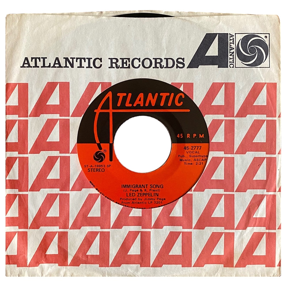 Single <br>USA (45-2777) <br>Immigrant Song / Hey, Hey, What Can I Do (#02)