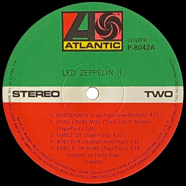 LP <br>Led Zeppelin II <br>Japan (P–8042A) #1 - Image 4