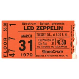 Concert Ticket <br>1970.03.31 <br>Philadelphia, PA
